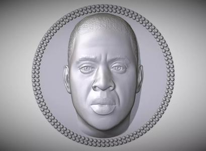 Jay-Z medallion pendant 3D printing ready stl obj