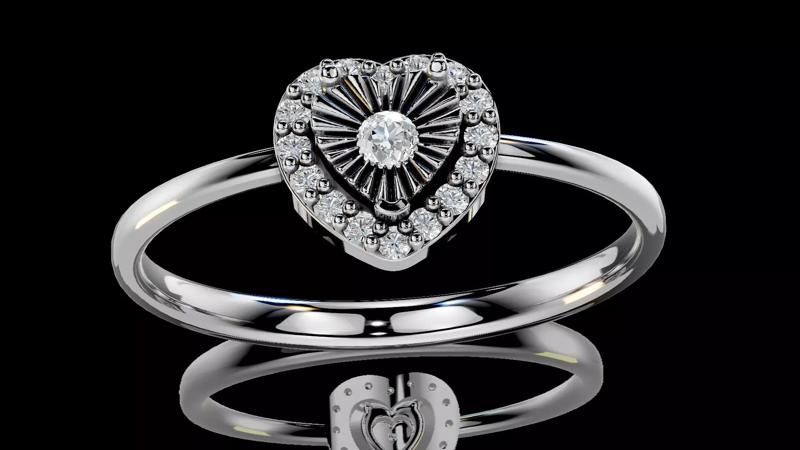 Heart Miracle Plate Setting Halo Ring