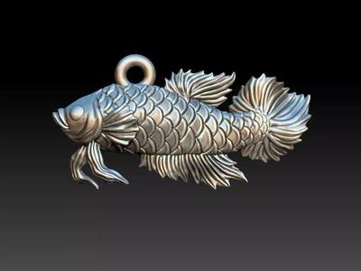 Siamese fighting fish pendant