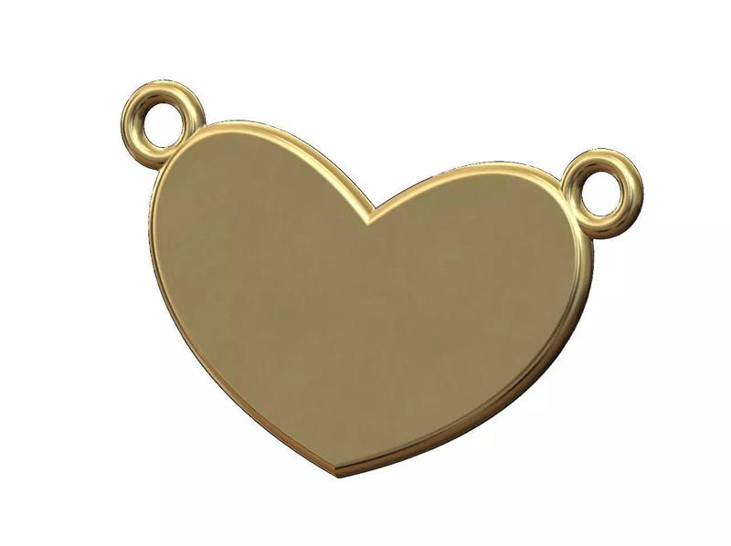 Elongated heart pendant and charm