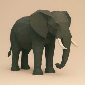 Low Poly Elephant – 3D Printable STL Model