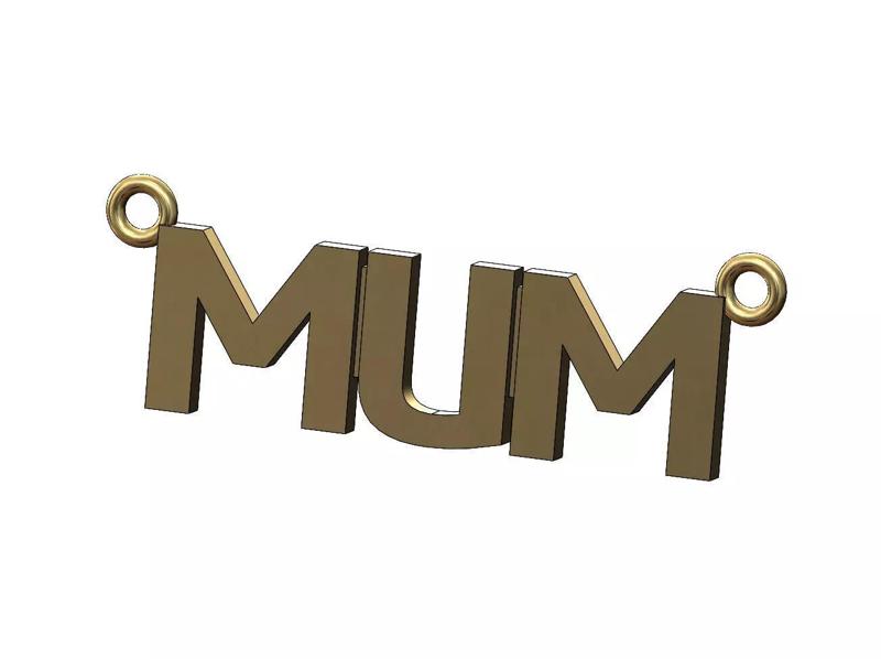 MUM nameplate pendant