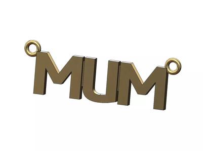 MUM nameplate pendant