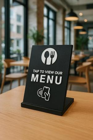 NFC Restaurant Menu Holder - 3D Printable Smart Menu Tag for Tables | QR & NFC Chip Slot