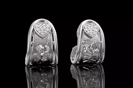 Angels earrings with diamonds