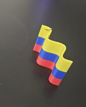 COLOMBIA FLAG KEYCHAIN WAVING