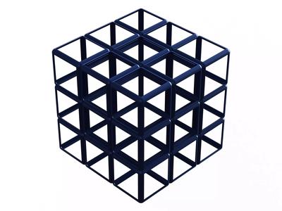 Wireframe Shape Rubik Cube