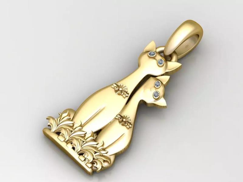 GOLD CAT PENDANT 3D PRINTABLE MODEL