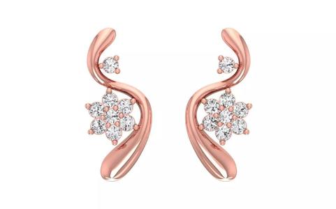 Women Solitaire Earring 3dm STL OBJ FBX Render Details