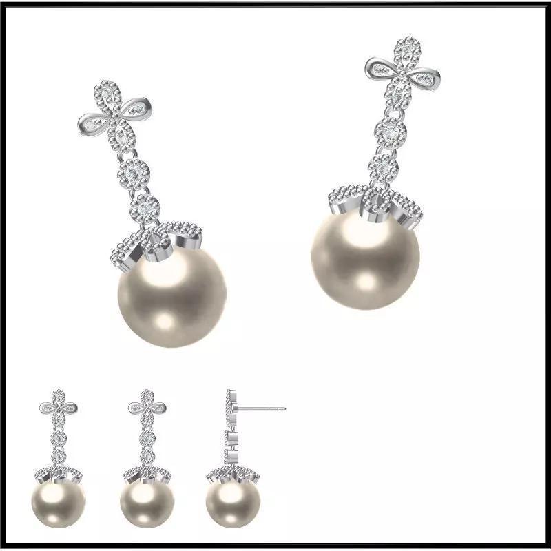 JCD Format White gold pearl set types of jewelry files