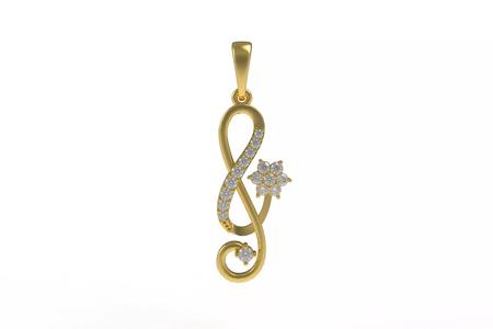 00033 Twisted Music Sign Diamond Pendant