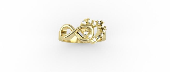 Heart infinity ring 3D model