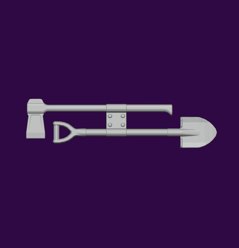 SHOVEL SPADE & AXE 3D PRINT STL