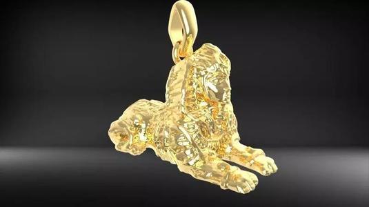 3D Solid Sphinx of Giza in Egypt Africa Charm