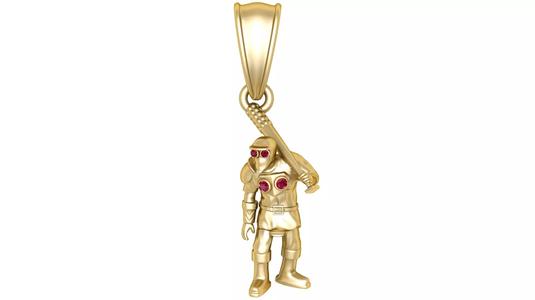 3D Printable Warrior Pendant with Sword