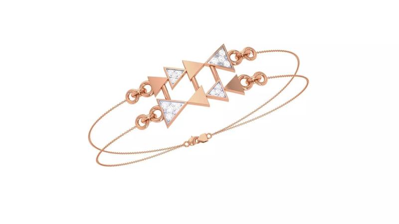 Play Arrow Women Light wt Diamond Bracelet 3dm stl obj gltf