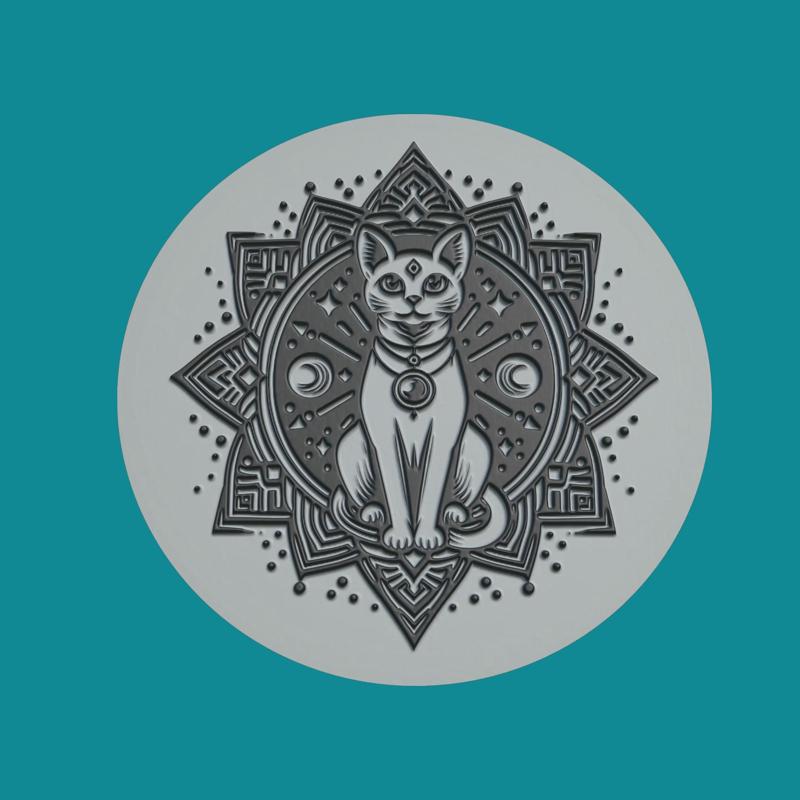 Cat Animal Medallion
