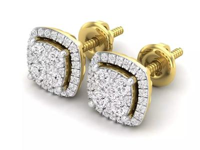 AV 600 Round Diamond Ladies Stud Earrings With Removable Jackets