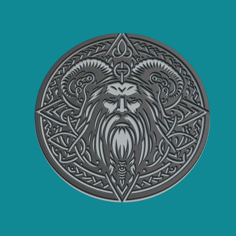 odin Print Model odin Medallion odin Wall Decor