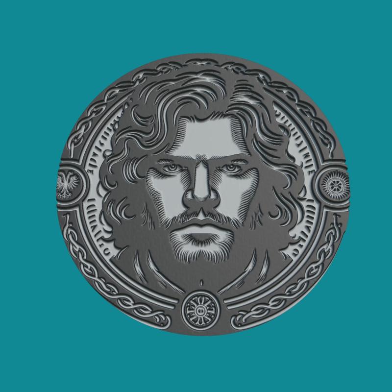 Theon Greyjoy Print Model Theon Greyjoy Medallion Theon Greyjoy Wall Decor