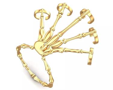 Helloween Skeleton Hand Ring And Bracelet