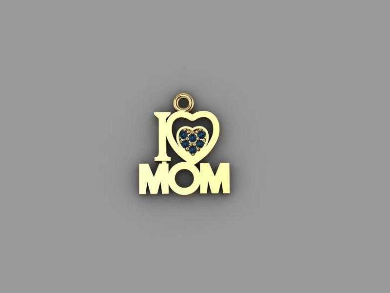 Pendant i love mom charm