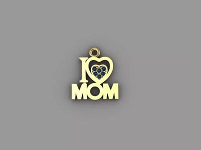 Pendant i love mom charm