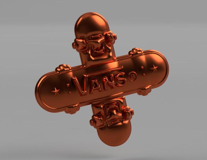 Crossed Skateboards with Vans Wall Logo