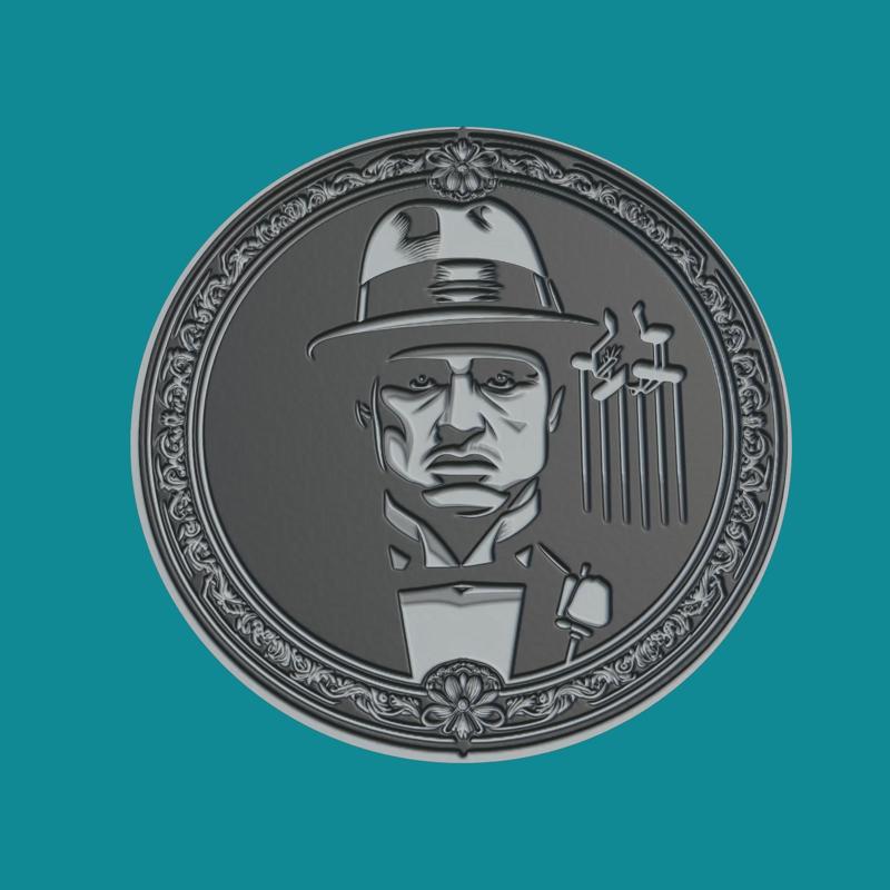 Vito Corleone Print Model Vito Corleone Medallion Vito Corleone Wall Decor