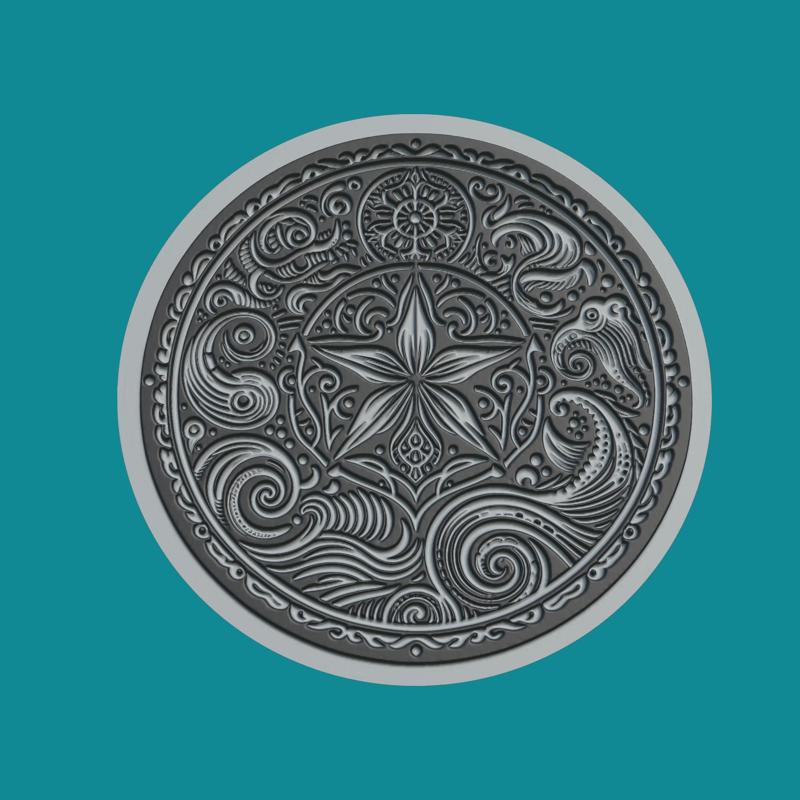 Sea Medallion Sea 3d Print Model