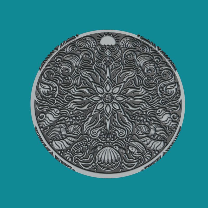 Ocean Medallion Ocean 3d Print Model