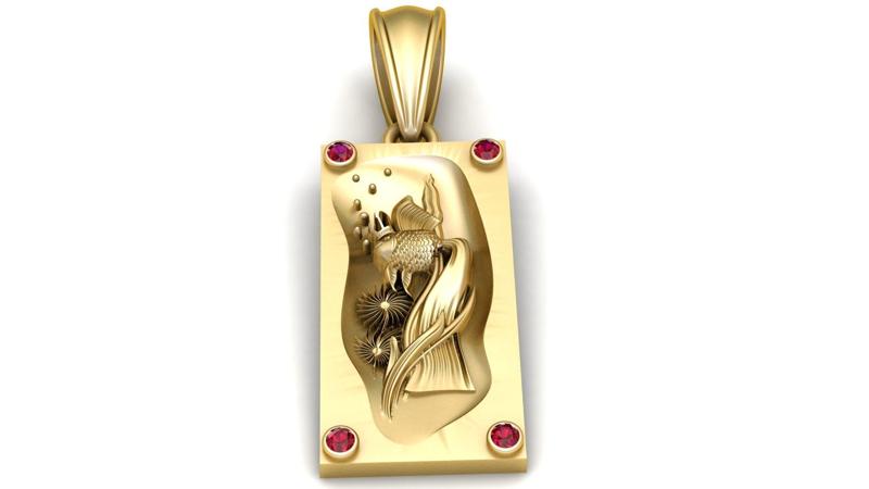 Stylized Fish Motif Pendant – 3D Printable Model