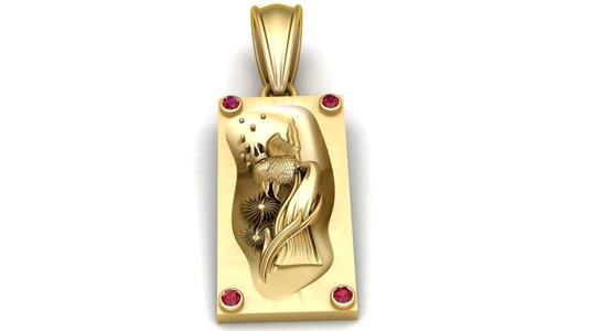 Stylized Fish Motif Pendant – 3D Printable Model