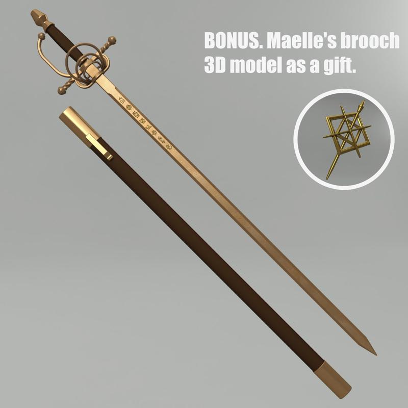 Clair Obscur Expedition 33 Maelle Maellum small sword. Video game, props, cosplay