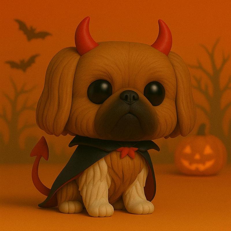 Halloween POP Pekinese Devil POP -STL