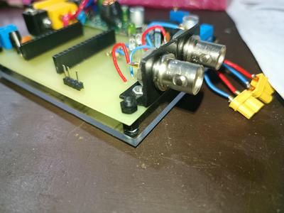 A bracket for PCB mount of BNC connetors