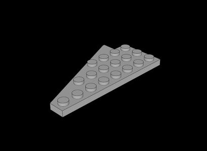 Lego Compatible (3934.dat) Wing  4 x  8 Right