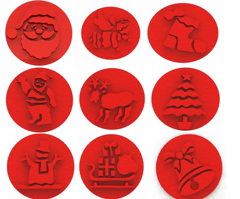 Christmas cookie cutter embosser pack