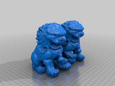 Chinese Guardian Lions (Separated and Fixed)