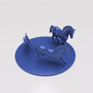 Three Horses Desk Sculpture