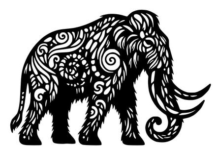 Window art / stencils: Two mammoths 24 cm
