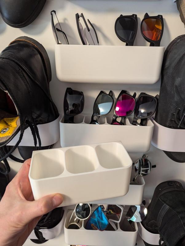 Wall Mount 3 Sunglasses Holder, Organizer