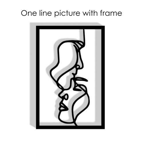 One Line picture "Man and Women" with frame