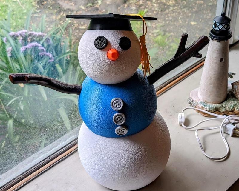 Giant Snowman Graduation Mortar Boards