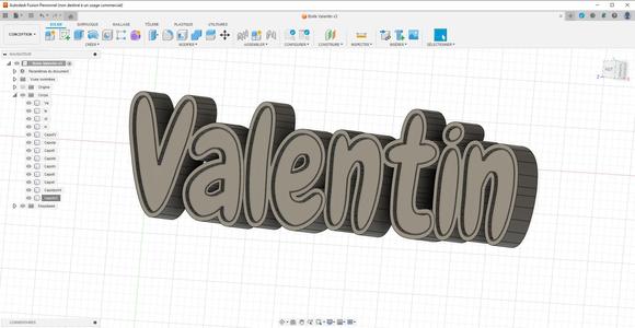 Boite lumineuse Valentin