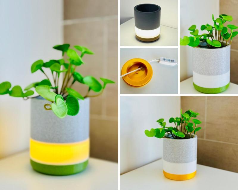 Illuminated planter - Plant pot/vase with built-in LED light