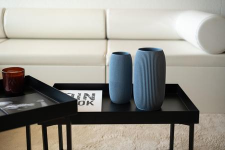 Elegant vase with ribbed pattern