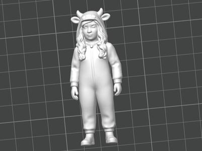Girl in Cow Onesie