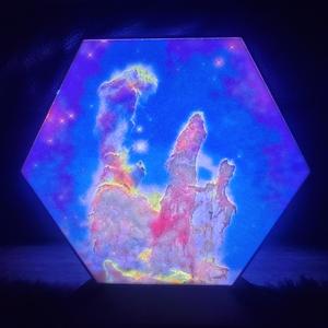 Smart LED Eagle Nebula lithophane lamp.