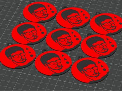 Keychain Alwin Face red